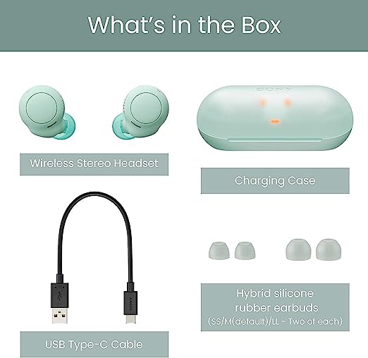 Sony WF-C500 Truly Wireless Bluetooth Earbuds with 20Hrs Battery, True Wireless in Ear Earbuds with Mic for Phone Calls, Quick Charge, Fast Pair, 360 Reality Audio, Upscale Music - DSEE - Green Sony WF-C500 Truly Wireless Bluetooth Earbuds with 20Hrs Battery, True Wireless in Ear Earbuds with Mic for Phone Calls, Quick Charge, Fast Pair, 360 Reality Audio, Upscale Music - DSEE - Green